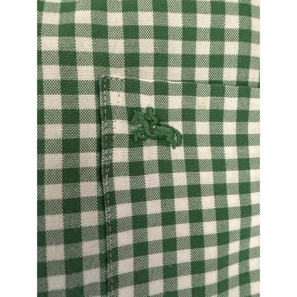 Berto Lucci Men's M Green & White Check Button Down Long Sleeve - Picture 3 of 7